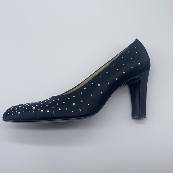 Bruno Magli Couture - Black Silky Heels With Beautiful Gem Embellished Size 8.5 - Picture 11 of 15